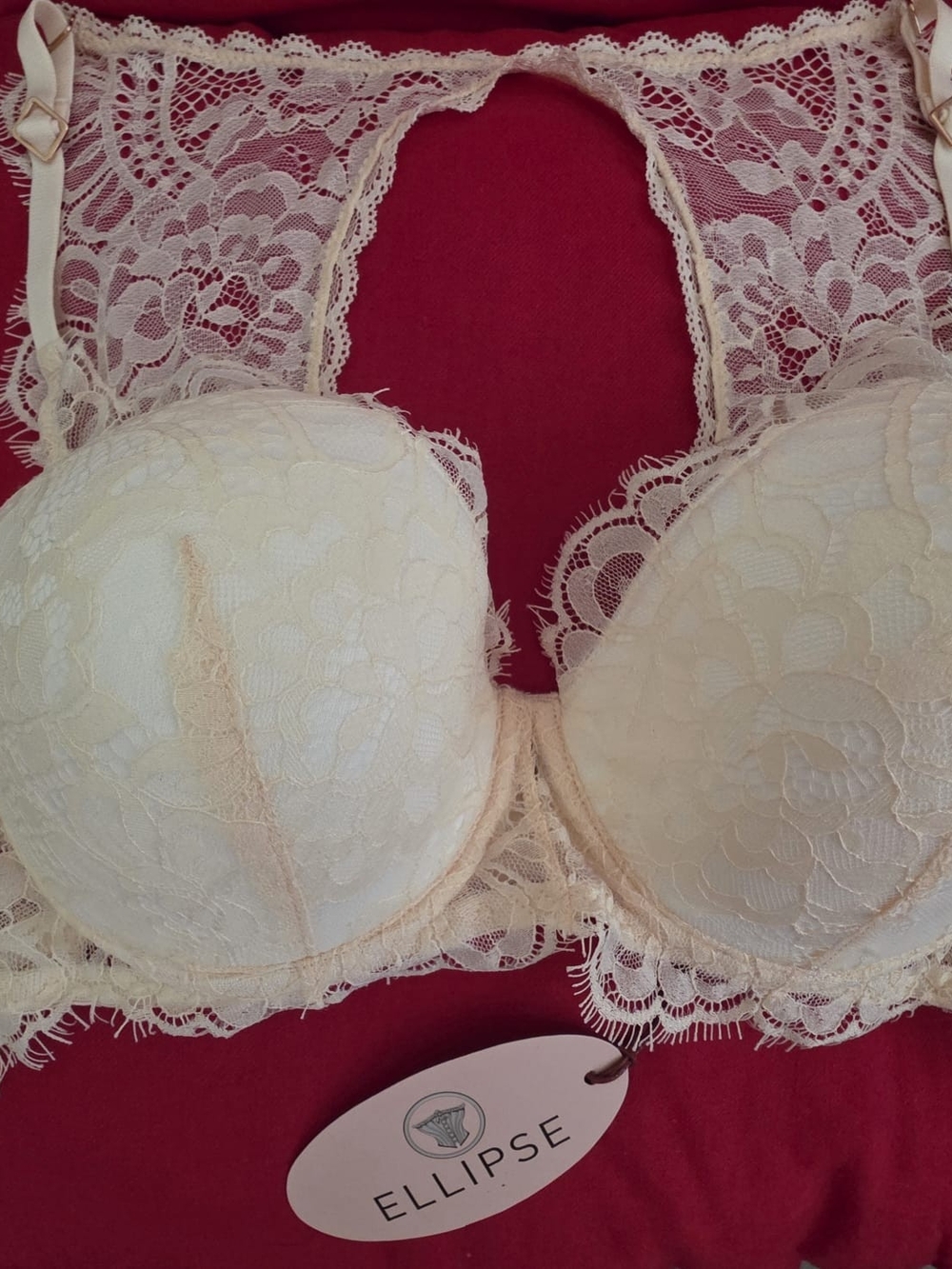 NWT Colombian, Women's Lace Push-Up Bra in Ivory Cream 38B